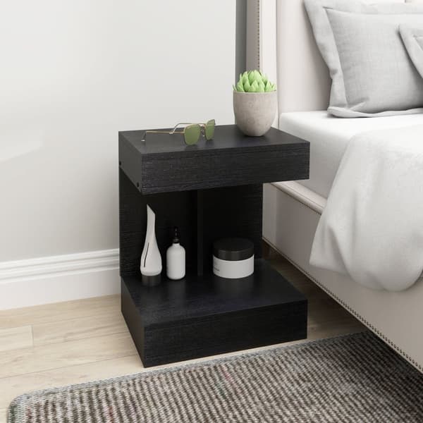 Rootz Bedside Table - Side Bord - Sofabord - Skjult skuffe & opbevaring - 40L x 30W x 46H cm