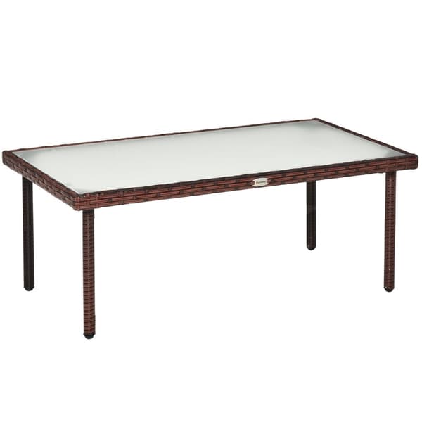 Rootz Garden Sofabord - Patio Bord - Udendørs bord - Hærmet glas top - 90L x 50W x 35H cm