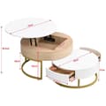 Miniatyrbild 3 av 11: Rootz Gold -Plated Nesting Table Set - Höjdjusterbar soffbord - Mångsidig sidobord - Stylsk förvaring - 70x70x42/56,5cm + 60x60x24cm