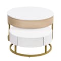Miniatyrbild 6 av 11: Rootz Gold -Plated Nesting Table Set - Höjdjusterbar soffbord - Mångsidig sidobord - Stylsk förvaring - 70x70x42/56,5cm + 60x60x24cm