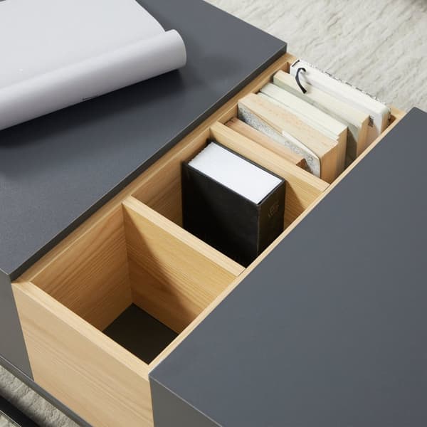 Rootz Højdejusterbar sofabord - Moderne bord - Stue Bord - Skjult opbevaring - 100L x 50W x 42,5h cm