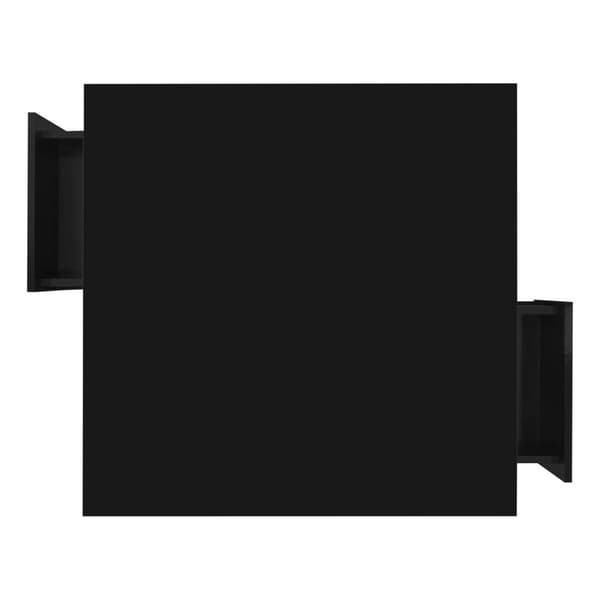 Rootz High Gloss soffbord - vardagsrumsbord - guldpläterade accenter - gott om förvaring - 70 cm x 70 cm x 35,5 cm