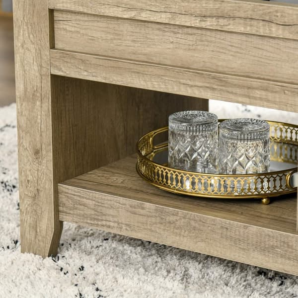 Rootz höjdjusterbar soffbord - Lyft toppbord - brun lagringsbord - höjer komfort - 105 cm x 50 cm x 49-61,5 cm