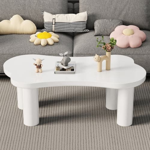 Rootz oregelbundet benformat soffbord - MDF Top - Stylish soffbord - Felt bas - 113 cm x 58 cm x 40,5 cm