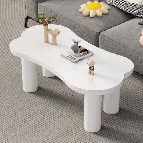 Rootz oregelbundet benformat soffbord - MDF Top - Stylish soffbord - Felt bas - 113 cm x 58 cm x 40,5 cm
