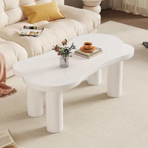 Rootz oregelbundet benformat soffbord - MDF Top - Stylish soffbord - Felt bas - 113 cm x 58 cm x 40,5 cm