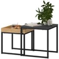Miniatyrbillede 1 af 11: Rootz Moderne sofabordsæt - sofaborde - sideborde - holdbart MDF -stål - 45x45x45cm & 40x40x40cm