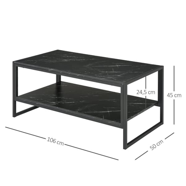 Rootz Moderne sofabord - tebord - sidebord - Elegant design - 106 cm x 50 cm x 47 cm - Høj belastningskapacitet