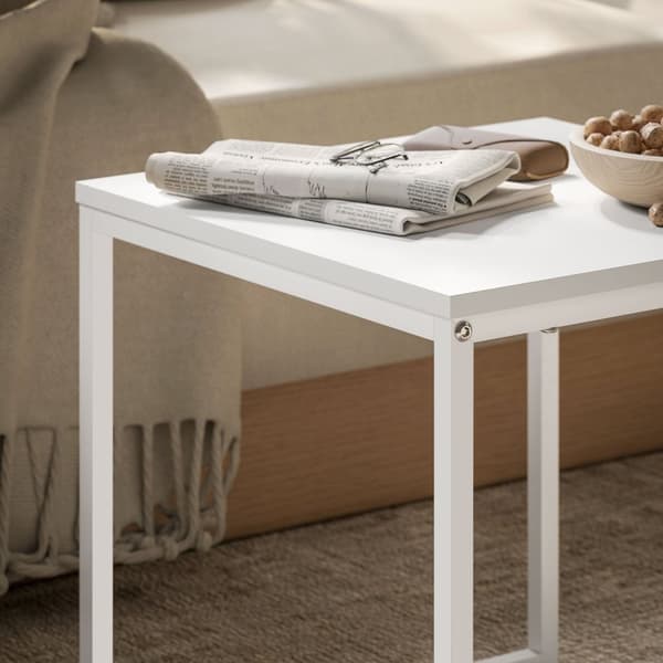 Rootz Moderne sofabordssæt på 2 - Sofabordsæt - Stue Tables - Holdbar MDF & Metal - 45x45x45cm (stor), 40x40x40cm (lille)