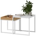Miniatyrbillede 1 af 11: Rootz Moderne sofabordssæt på 2 - Sofabordsæt - Stue Tables - Holdbar MDF & Metal - 45x45x45cm (stor), 40x40x40cm (lille)