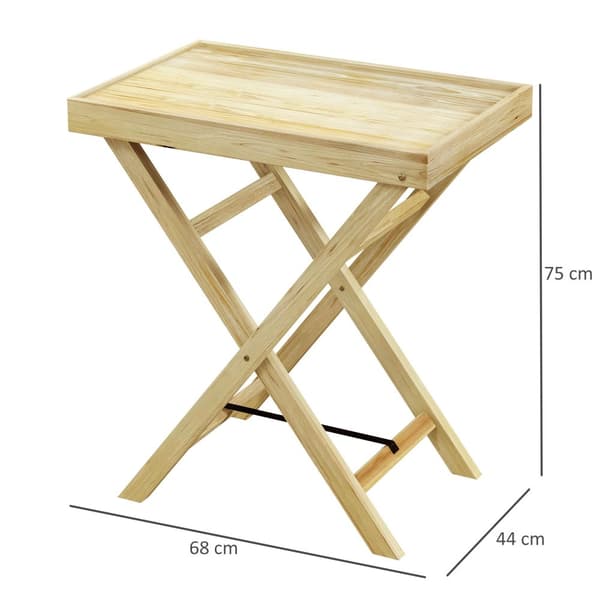 Rootz Suorakulmainen puinen puutarhapöytä - parvekepöytä - terassipöytä - kestävä kuusi - 68L x 44W x 75H cm