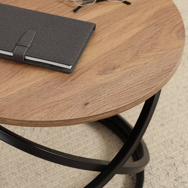 Rootz Round sofabord - Industriel design - sidebord - Elegant Touch - Black & Brown - Ø 60 x 46H cm