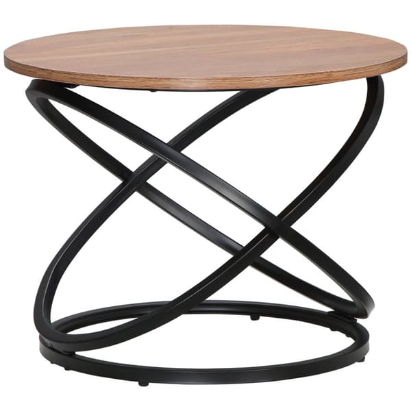 Rootz Round sofabord - Industriel design - sidebord - Elegant Touch - Black & Brown - Ø 60 x 46H cm