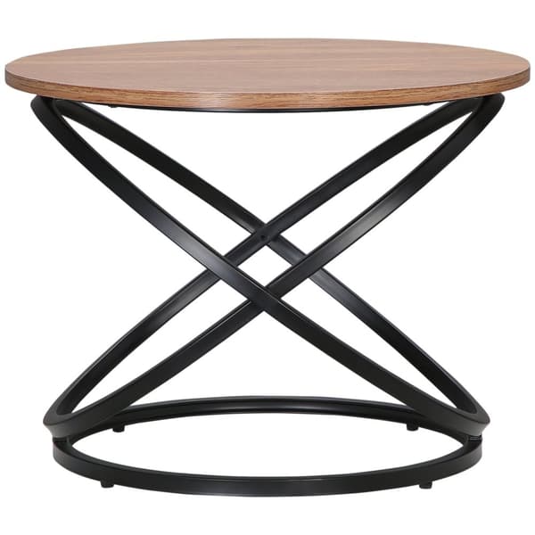 Rootz Round sofabord - Industriel design - sidebord - Elegant Touch - Black & Brown - Ø 60 x 46H cm
