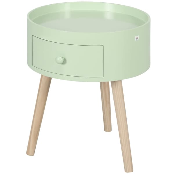 Rootz Scandinavian Round Side Table - Sofabord - Bedstebord - Solid Wood Elegance - 38 cm x 38 cm x 45 cm