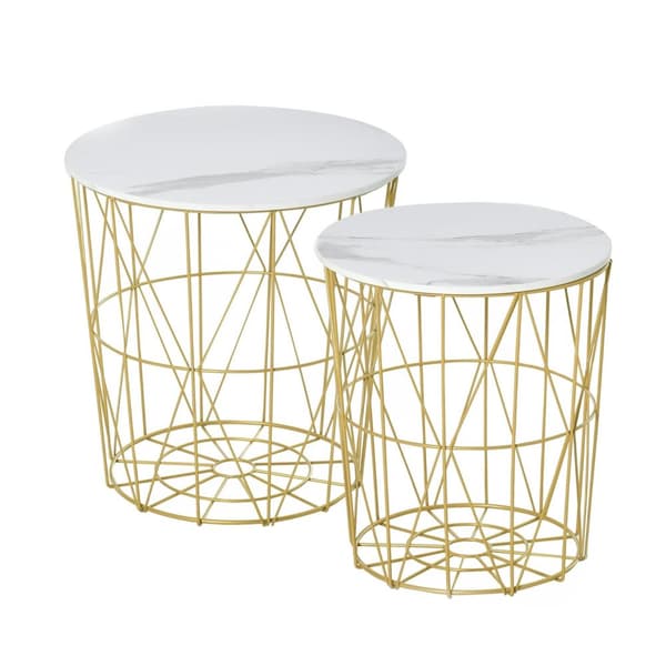 Rootz Sæt med 2 hekkende sofaborde - Sideborde - Retroborde - Elegant design - 44 cm x 45,5 cm & 35 cm x 41 cm