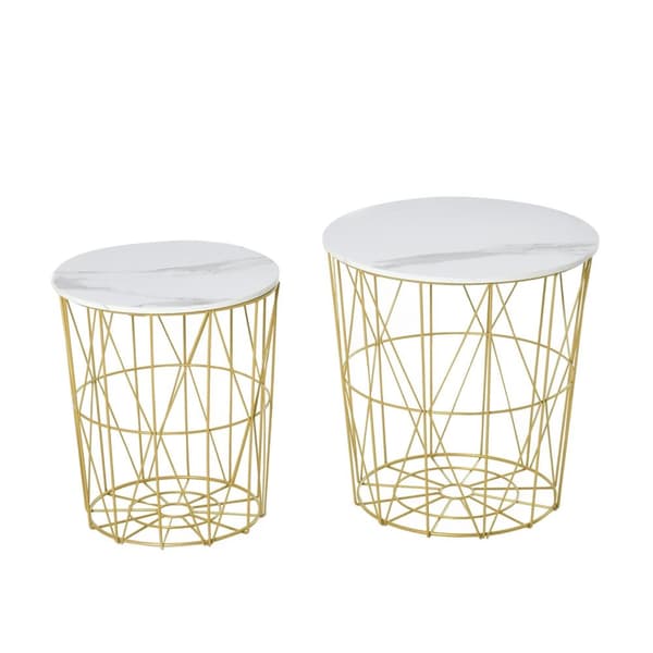 Rootz Sæt med 2 hekkende sofaborde - Sideborde - Retroborde - Elegant design - 44 cm x 45,5 cm & 35 cm x 41 cm