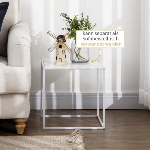 ROTZ SIDABORD SET - Moderna häckbord - Rymdbesparande soffbord - Robust stålram - 40 cm x 40 cm x 40 cm