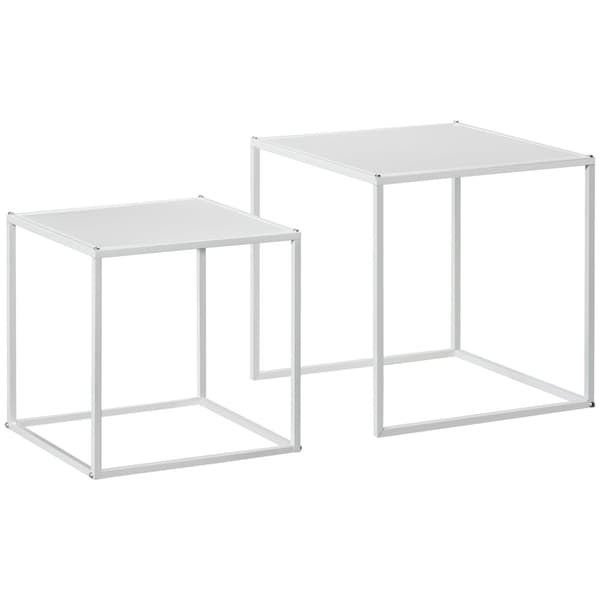 ROTZ SIDABORD SET - Moderna häckbord - Rymdbesparande soffbord - Robust stålram - 40 cm x 40 cm x 40 cm