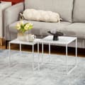 Miniatyrbild 2 av 10: ROTZ SIDABORD SET - Moderna häckbord - Rymdbesparande soffbord - Robust stålram - 40 cm x 40 cm x 40 cm