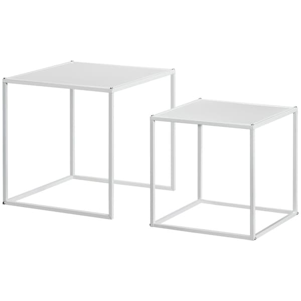 ROTZ SIDABORD SET - Moderna häckbord - Rymdbesparande soffbord - Robust stålram - 40 cm x 40 cm x 40 cm