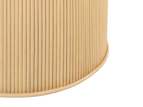 Sæt med 2 sofaborde Naturfarve Rattan Runde former Lodrette linjer Boheme og moderne stil Håndlavet sofabord