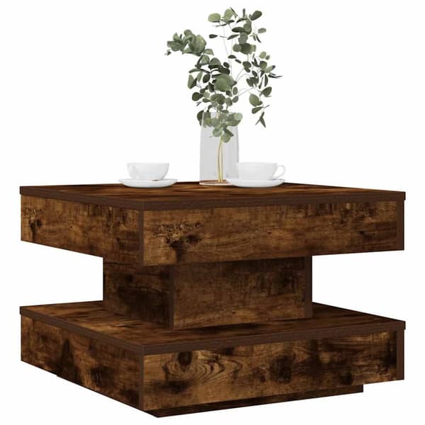 Soffbord 360 grader vridbart rökfärgad ek 50x50x34,5 cm