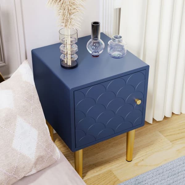 Nattduksbord, sidobord, marinblå, soffbord, för att matcha varje säng och sovrum - H 50/B35/T35 cm