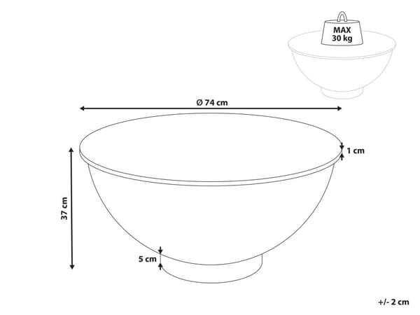 Sofabord Hvid Sort Bordplade i sintret sten Metalstel ø 74 cm Gulddetaljer Moderne design Stue Sofabord