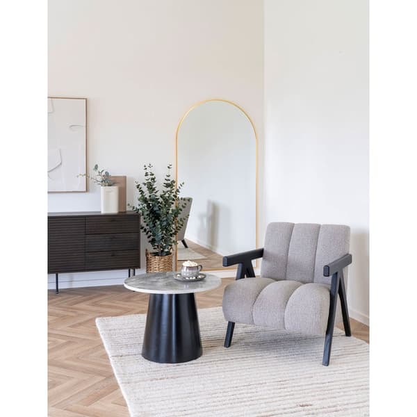 Brito sofabord marmor-look Ø60 cm grå, svart.
