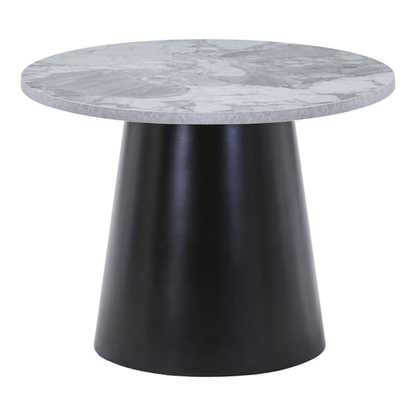 Brito sofabord marmor-look Ø60 cm grå, svart.
