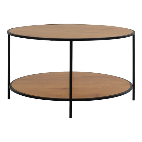 Rootz Vita -pöytä - Pyöreä sohvapöytä - tammi -ulkonäkötaulukko - moderni ja tyylikäs muotoilu - Ø80cm x 45cm