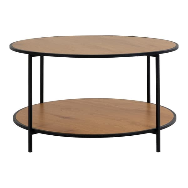 Rootz Vita -pöytä - Pyöreä sohvapöytä - tammi -ulkonäkötaulukko - moderni ja tyylikäs muotoilu - Ø80cm x 45cm