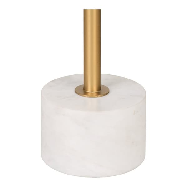 Rootz Lecco Sidobord - Mässing Accent Table - Marble End Table - Lyxig design - Ø41cm x 58 cm