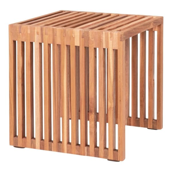 Rootz Pegon sivupöytä - Teak Wood Table - Puinen päätypöytä - Luonnollinen viimeistely - 40 cm x 40 cm x 40 cm