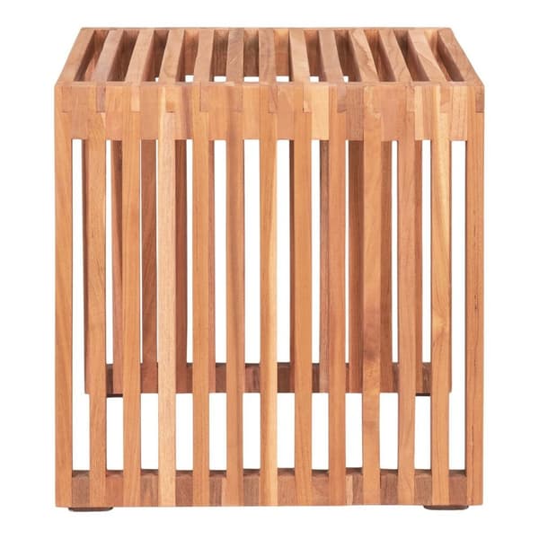 Rootz Pegon sivupöytä - Teak Wood Table - Puinen päätypöytä - Luonnollinen viimeistely - 40 cm x 40 cm x 40 cm