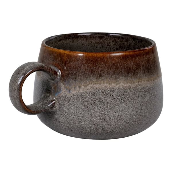 Rootz Selma Mug Set - Keramiska muggar - Grå/brun - Stylish Drinkware - Ø10cm x 7,5 cm - Uppsättning av 4