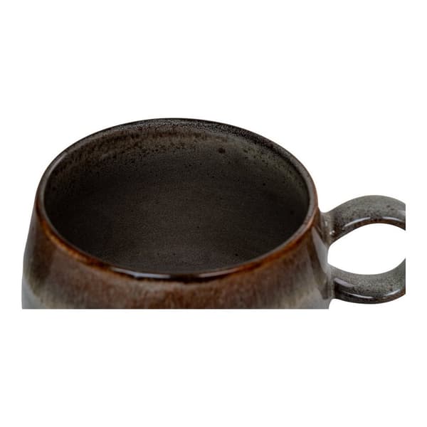 Rootz Selma Mug Set - Keramiska muggar - Grå/brun - Stylish Drinkware - Ø10cm x 7,5 cm - Uppsättning av 4