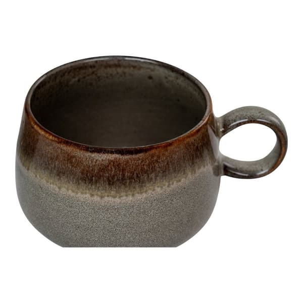 Rootz Selma Mug Set - Keramiska muggar - Grå/brun - Stylish Drinkware - Ø10cm x 7,5 cm - Uppsättning av 4