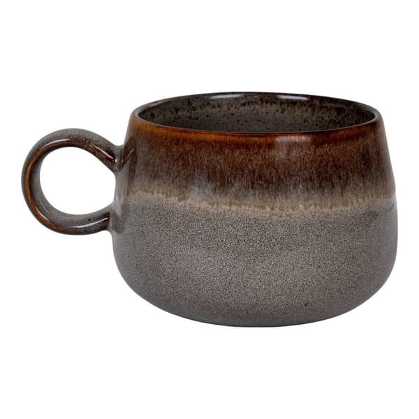 Rootz Selma Mug Set - Keramiska muggar - Grå/brun - Stylish Drinkware - Ø10cm x 7,5 cm - Uppsättning av 4
