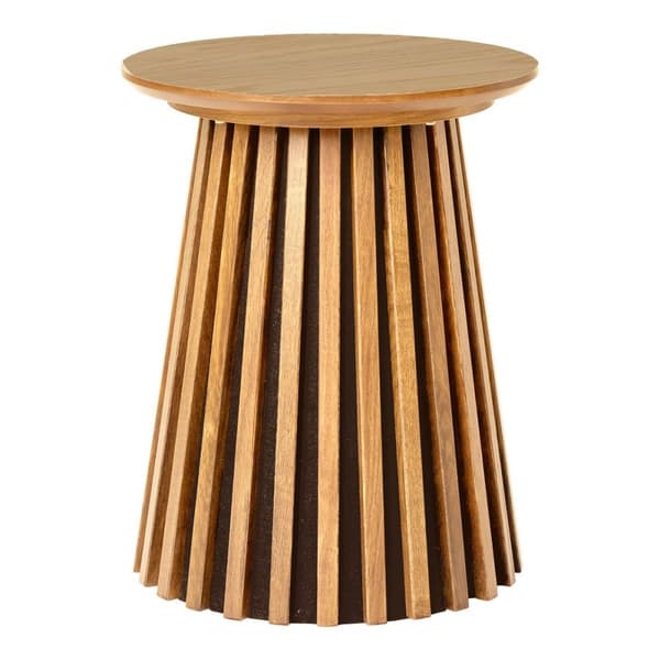 Rootz Oak Veneer -pöytä - Päätytaulukko - Aksenttitaulukko - Luonnollinen viimeistely - Ø40x50cm