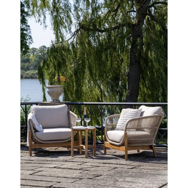 Rootz Terracina Sidobord - Acacia Wood Table - Round Lounge Table - Hållbart & lätt att rengöra - Ø37x46cm