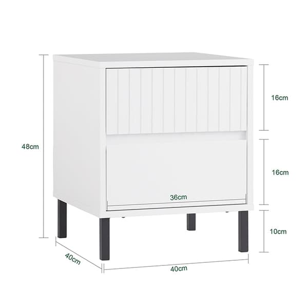 Rootz Bedside Table - Yöpöytä - Päätytaulu - Järjestäytynyt varastointi - 40x48x40cm - teollisuustyyli - turvallinen ja tukeva MDF