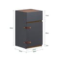 Miniatyrbillede 4 af 8: Rootz Elegant Bedside Table - Side Bord - Natbord - Rigelig opbevaring - 30x56x30cm - Grå og brunt læder
