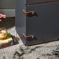 Miniatyrbillede 6 af 8: Rootz Elegant Bedside Table - Side Bord - Natbord - Rigelig opbevaring - 30x56x30cm - Grå og brunt læder