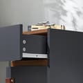 Miniatyrbillede 8 af 8: Rootz Elegant Bedside Table - Side Bord - Natbord - Rigelig opbevaring - 30x56x30cm - Grå og brunt læder