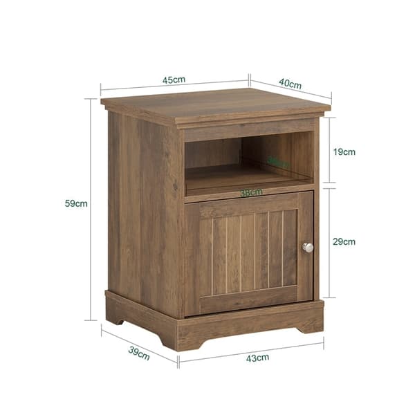 Rootz sängbord - Nightstand - Sidobord - Magnetisk stängning - 45x59x40cm - Slät hantering - Golvsparare för skrapfria golv
