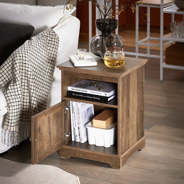 Rootz sängbord - Nightstand - Sidobord - Magnetisk stängning - 45x59x40cm - Slät hantering - Golvsparare för skrapfria golv