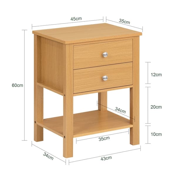 Rootz Bedside Table - Nightbord - Side Table - Compact Design - 45x60x35cm - Moderne charme - Let samling