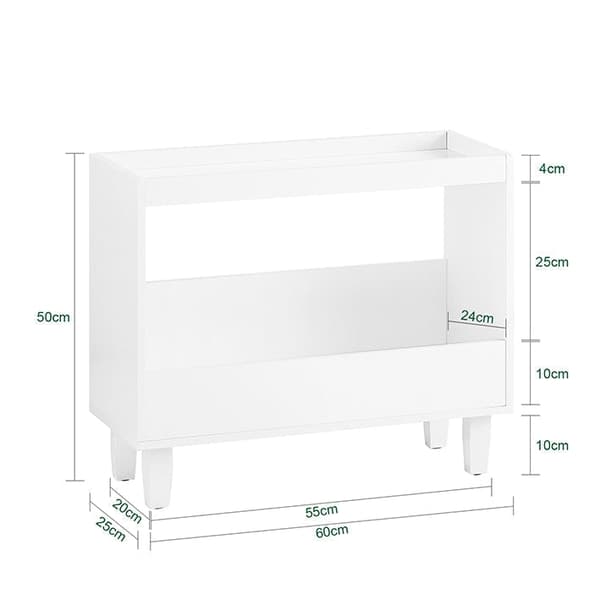 Rootz Multifunktionelt sidebord - Bedstabel - Dekorativ display - Stabil og ridsebestandig - 60x50x25cm
